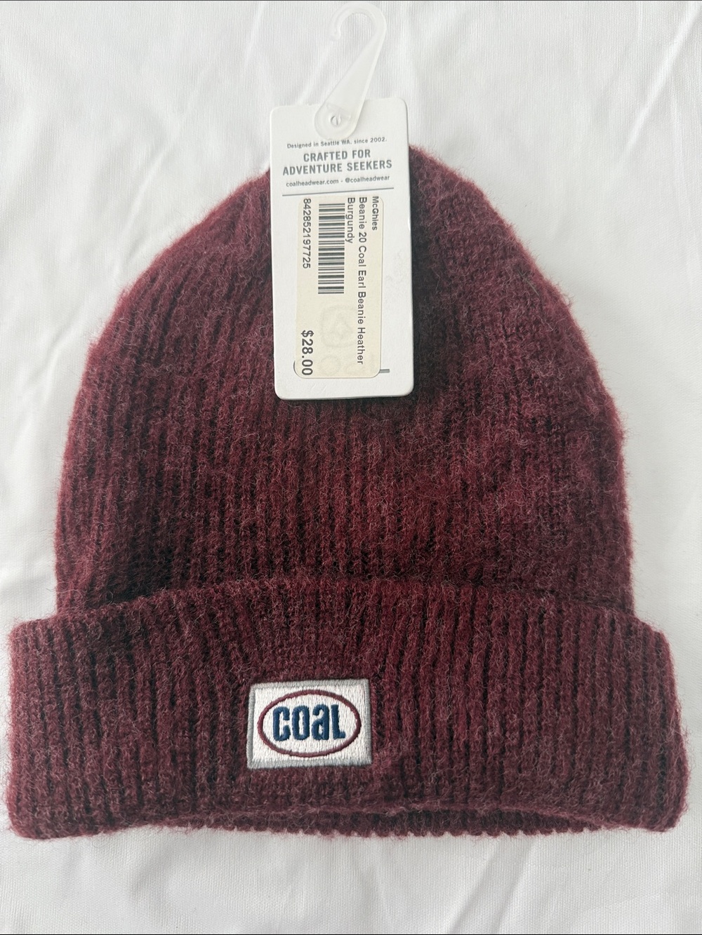 Coal Burgundy Ribbed Beanie